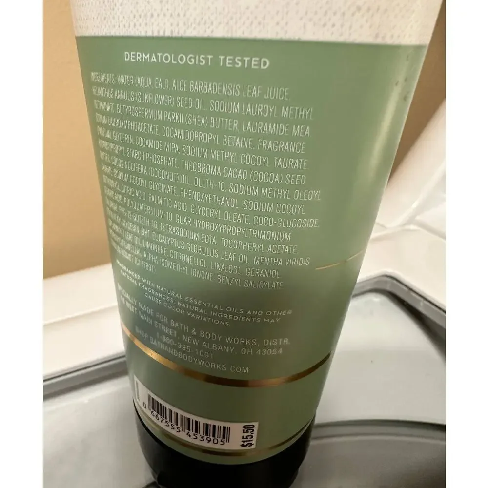 Bath & Body Works Aromatherapy Eucalyptus & Spearment Body Wash 10 oz